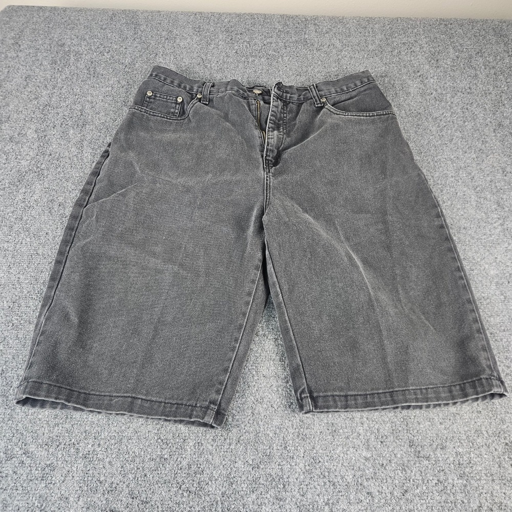 Brooklyn Unlimited Mens Denim Shorts Size 36 Faded Black Skater Baggie Jean